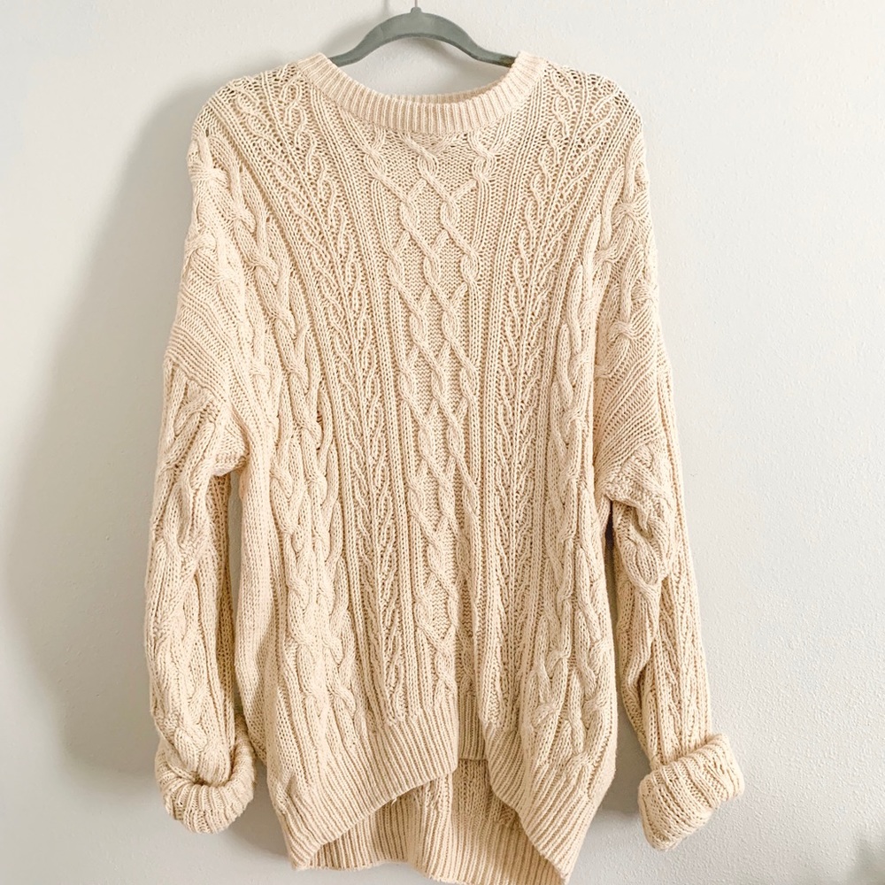 Oversized cable knit sweater